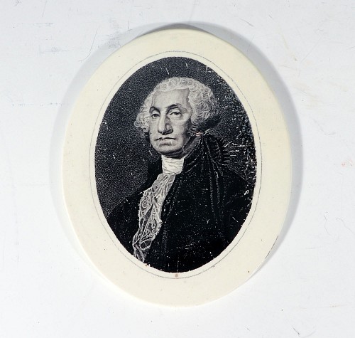 Inventory: Creamware Pottery Liverpool Creamware Desk Plaque of George Washington, 1800 SOLD &bull;