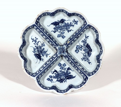 Inventory: Lambeth Delftware English Delftware Blue & White Sweetmeat Dish, Probably Lambeth, London, 1765 $2,200