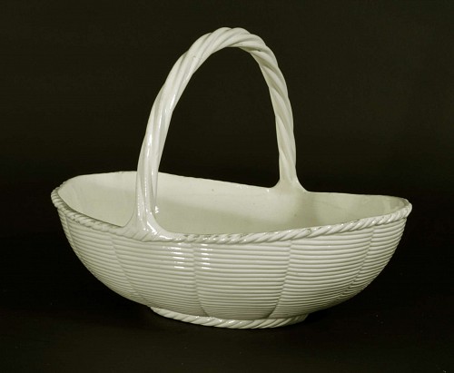 Creamware Pottery Wedgwood Creamware Oval Basket, 1790-1800 SOLD •