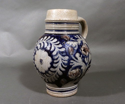 Westerwald pottery 17th Century Westerwald Stoneware Jug, 17th Century SOLD •