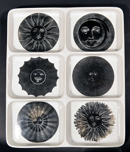 Inventory: Piero Fornasetti A Large Piero Fornasetti Sun & Moon Tray, Circa 1960's. SOLD &bull;