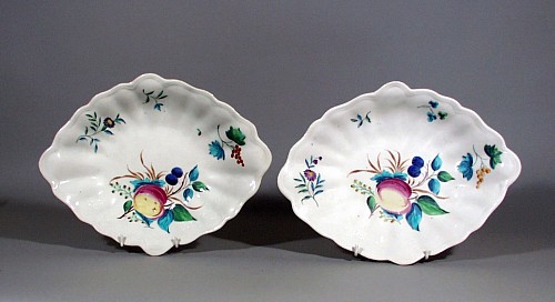 Inventory: Billingsley English Mansfield Porcelain Botanical Dishes, Decoration by Billingsley, Circa 1780-85 $1,800