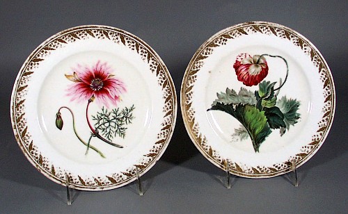 Inventory: Derby Factory Antique Derby Porcelain Pair of Plates, Pattern Number 115 by John Brewer, Circa 1795-1805 $1,250