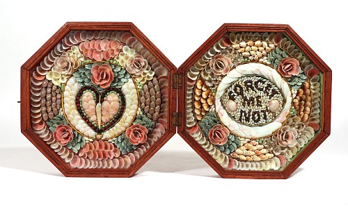 Inventory: Sailor&#039;s Valentine Double Sailor's Valentine with " Forget Me Not" Motto, Barbados, 1885 $7,500