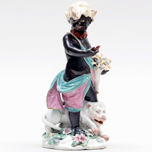 Inventory: Derby Factory 18th-Century Derby Porcelain Figure Emblematic of Africa, 1765-70 $7,500