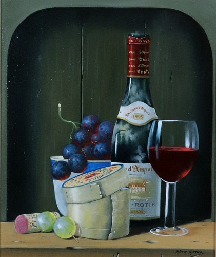 Peter A. Kotka Peter A. Kotka, Stiil Life with Wine & Cheese, 1995 $1,950