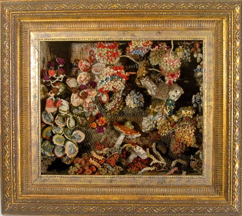 Crochet Picture of Plants and Butterflies, English, Circa 1885 $1,250