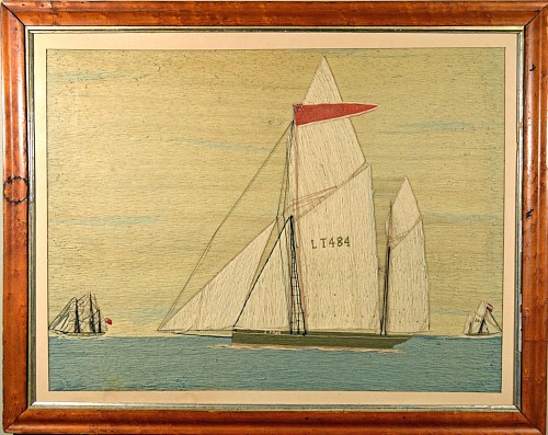 Sailor's Woolwork Sailor's Woolwork or Woolie of The Lowestoft Lugger, LT484, , "John Frederick", Circa 1875 $4,000