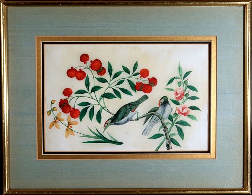 Inventory: China Trade China Trade Bird Painting on Pith Paper, 1840-60 $750