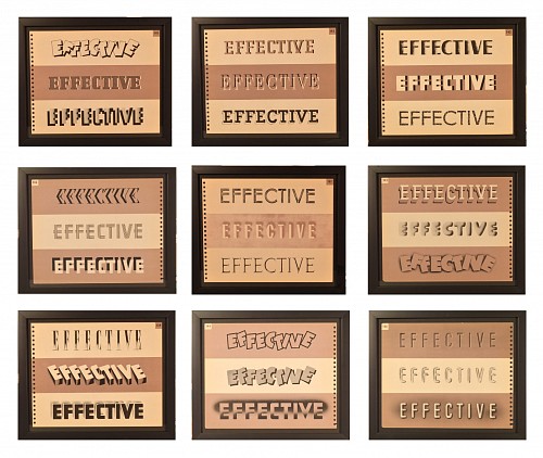 Mid-century Modern Set of Nine Framed  American 1939 Typography Pages with word "" Effective"", 1938-43 $1,300