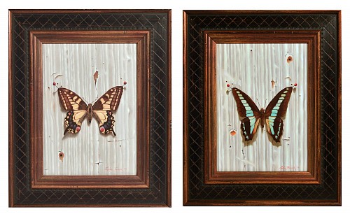 Leslie Formalik Leslie Formalik Trompe L'oeil Paintings of Butterflies- Pair, 2013 & 2019 $2,500