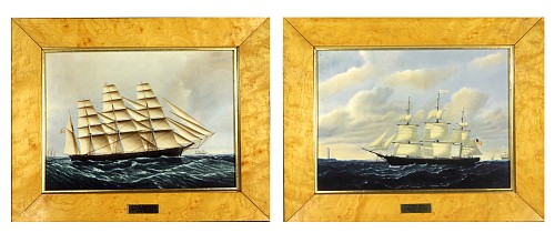 Wedgwood Pottery Wedgwood Porcelain Plaques of the Ships The Great Republic and The Dashing Wave, 1976 - 1981 $3,000