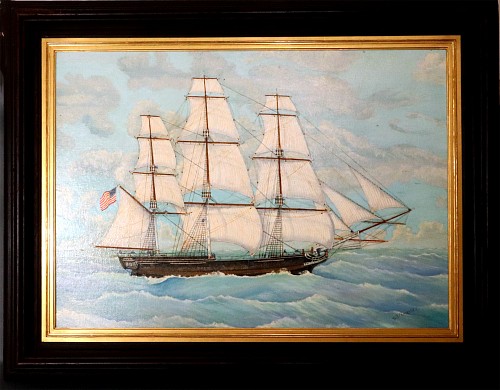 Inventory: W. B. Robedee (American, active 20th century) Large Marine Painting of the Frigate Essex by Will B. Robedee, 1976 $4,500