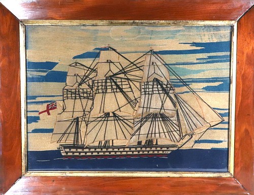 Sailor's Woolwork British Sailor's Woolwork of Royal Navy Ship, 1875 $3,900