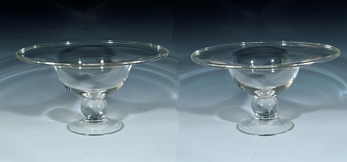 Mid-century Glass Footed Compotes, Circa later/mid 20th Century $750