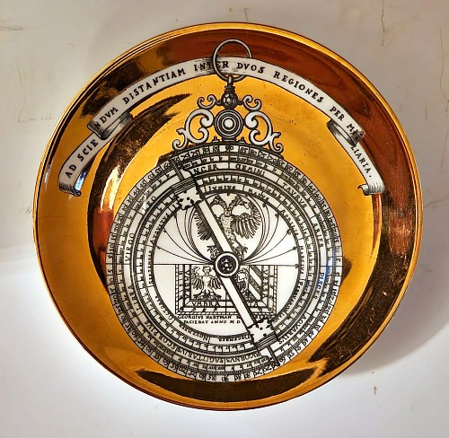 Piero Fornasetti Vintage Piero Fornasetti Porcelain Astrolabe Plate, #9. George Hartman., 1960s-mid 1970s $400
