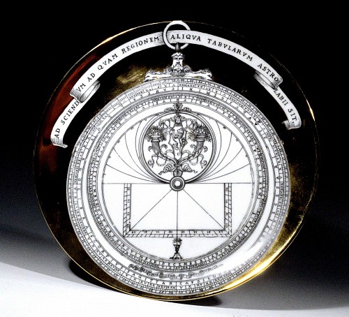 Inventory: Piero Fornasetti Vintage Piero Fornasetti Porcelain Astrolabe Large Plate, #11, Early 1970's $600