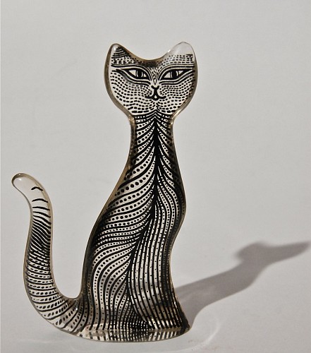 Inventory: Abraham Polatnik Abraham Palatnik Lucite Cat, 1970s $135