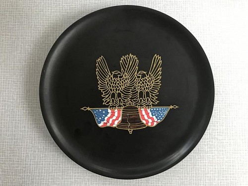 Inventory: Courac Couroc Tray with Eagle & American Flag, 1970 $300