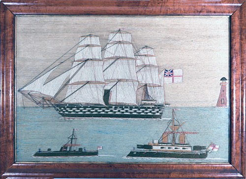 Inventory: Sailor&#039;s Woolwork British Sailor's Woolwork of Three Royal Navy Ships
, 1885 $5,000