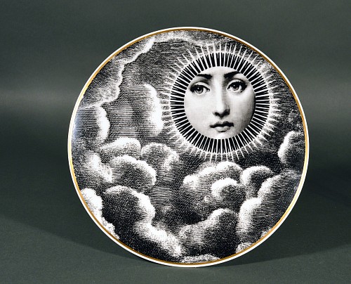 Piero Fornasetti Rosenthal Piero Fornasetti Porcelain Plate, Themes and Variations, The Sun, Motiv 18, 1980s $785