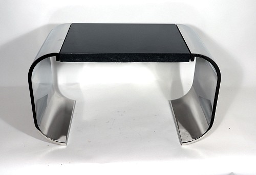 Mid-century Modern Stanley Jay Friedman for Brueton Steel and Granite ""Macao"" Low Table, 1970s-1980s $3,750