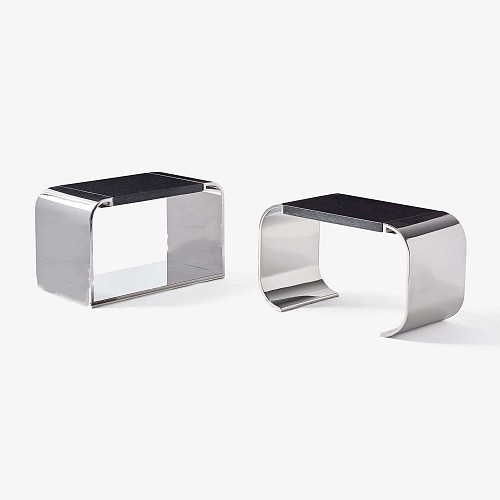 Mid-century Modern Stanley Jay Friedman for Brueton ""Macao"" and ""Eclipse"" End Tables, 1980s $6,500