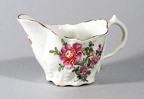 Lowerstoft English Porcelain Lowestoft Chelsea Ewer Creamboat, Circa 1770 $2,200