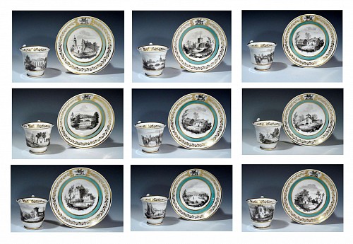 English Porcelain Teacups and Saucers, Circa 1812-20 $2,000