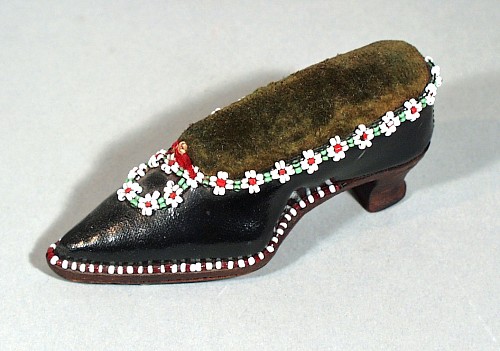 Inventory: Victorian Shoe Pin Cushion, Circa 1880 $200