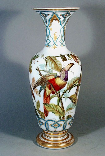 Baccarat Baccarat Opaline Crystal Vases Decorated with Birds, Decoration by Jean-Francois Robert, Circa 1843-50 $3,000