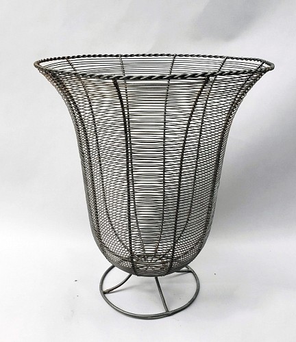 Inventory: American Garden Furniture 1940's American Wire Waste Basket, 1940s $195