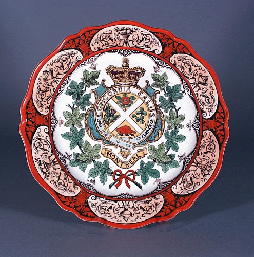 Wedgwood Pottery Wedgwood Canadian Series Pottery Plate with Coat of Arms of Montreal, Dated 1913 $450