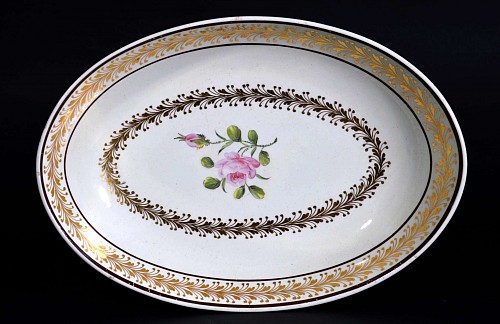 Inventory: Neale & Co. Antique English Neale or Neale & Wilson Creamware Oval Dish, Circa 1785-90 $950