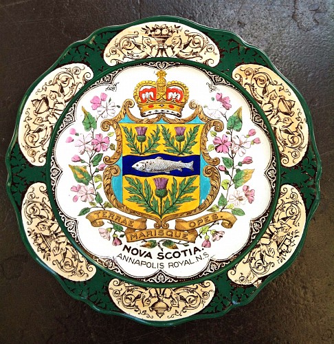 Pearlware Wedgwood Pottery Canadian Series Plate Annapolis Royal, NS, Dated 1908 $450