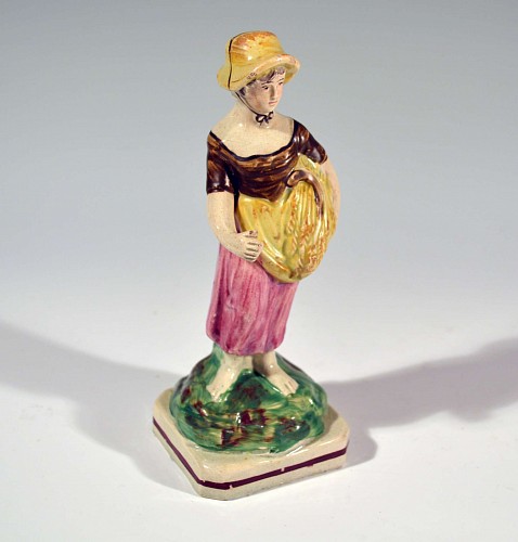 Inventory: Pearlware Staffordshire Pearlware Pottery Figure of Summer, Circa 1810-20 $300
