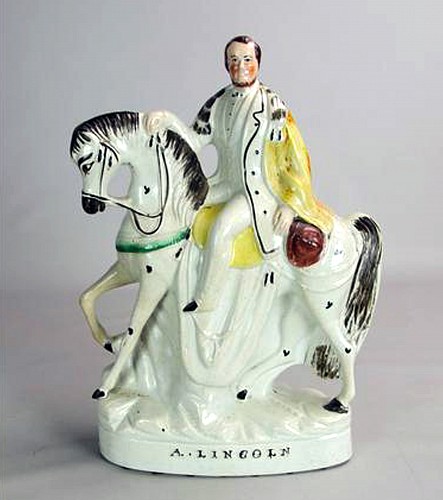 Inventory: Staffordshire Staffordshire Pottery Figure of President Abraham Lincoln on Horseback, 1860 $1,000