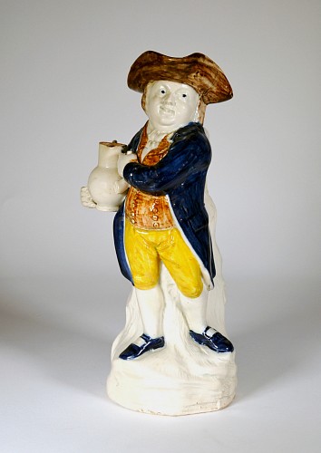 Pearlware English Pottery Hearty Good Fellow Pearlware Toby Jug, 1800 $2,200