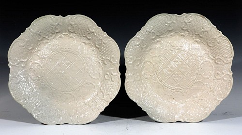 Salt Glazed Stoneware English Staffordshire Salt-glaze Stoneware Pair of Dishes, 1755-60 $750