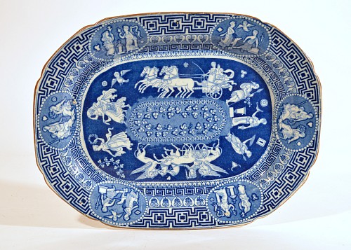 Herculaneum Herculaneum Neo-classical Greek Pattern Blue Printed Dish, 1815 $1,500