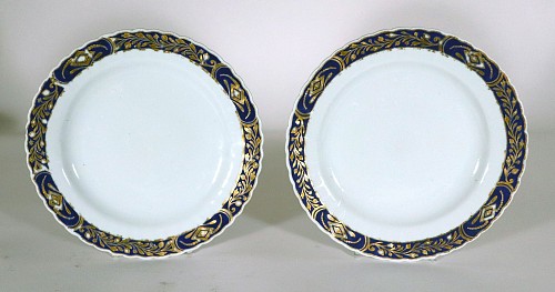 Chinese Export Porcelain Chinese Export Porcelain Pair Plates with Blue Enamel, 1790 $850