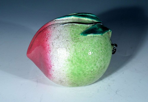 Inventory: Chinese Export Porcelain Chinese Porcelain Peach Trompe L'oeil Temple Fruit, Mid-19th Century $950