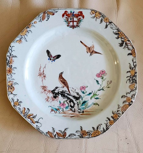 Inventory: Chinese Export Porcelain Chinese Export Porcelain Armorial Plate- Darcet or Webb, Circa 1755 $1,250