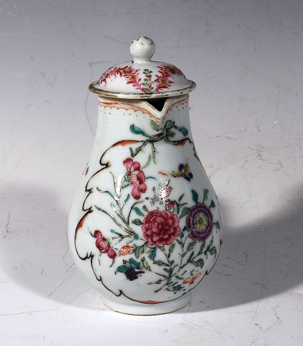 Chinese Export Porcelain Chinese Export Famille Rose Milk Jug and Cover, Circa 1775 $350