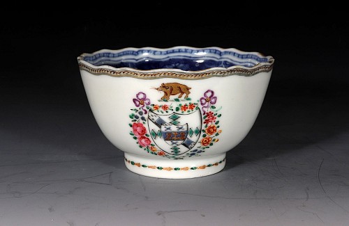 Chinese Export Porcelain Chinese Export Porcelain Armorial Tea Bowl, Arms of Braddyll with Gale in pretence, 1780 $650