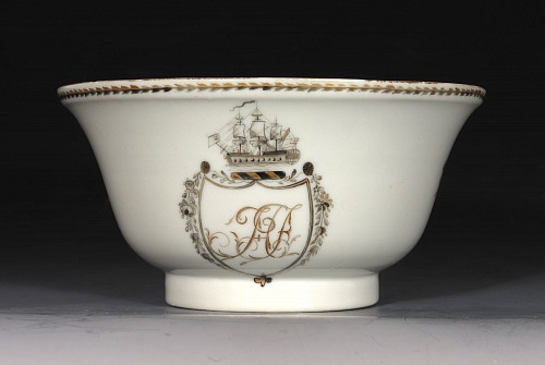 Inventory: Chinese Export Porcelain Chinese Export Armorial Porcelain Bowl, Arms of French, 1785 $650