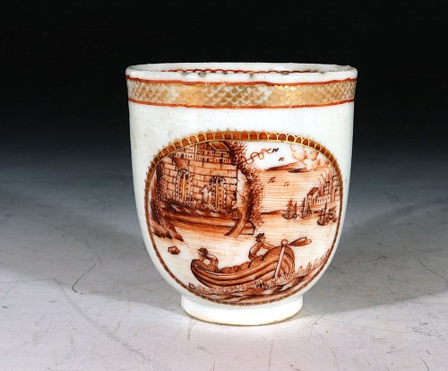 Chinese Export Porcelain Chinese Export Porcelain European-subject Coffee Can, 1765 $375