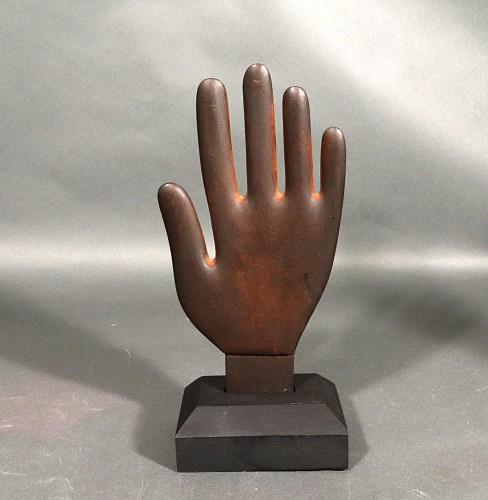 Inventory: Folk Art 19th Century Folk Art Wooden Hand Glove Stretcher, 1880-1900 $475