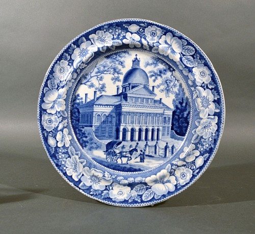 Staffordshire Boston State House Staffordshire Pottery Plate, 1825 $250