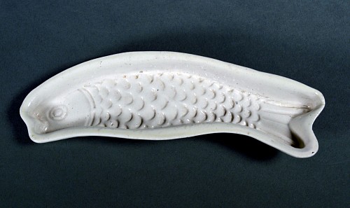 Inventory: Salt Glazed Stoneware Saltglaze Stoneware Press-molded Confectionary Fish-form Mold, 1750-65 $700